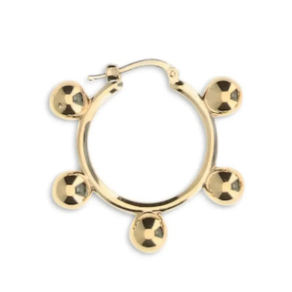 Серьги-кольца с бусинами