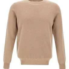 Кашемировый свитер в рубчик с круглым вырезом