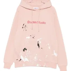 Худи с эффектом разбрызганной краски и логотипом