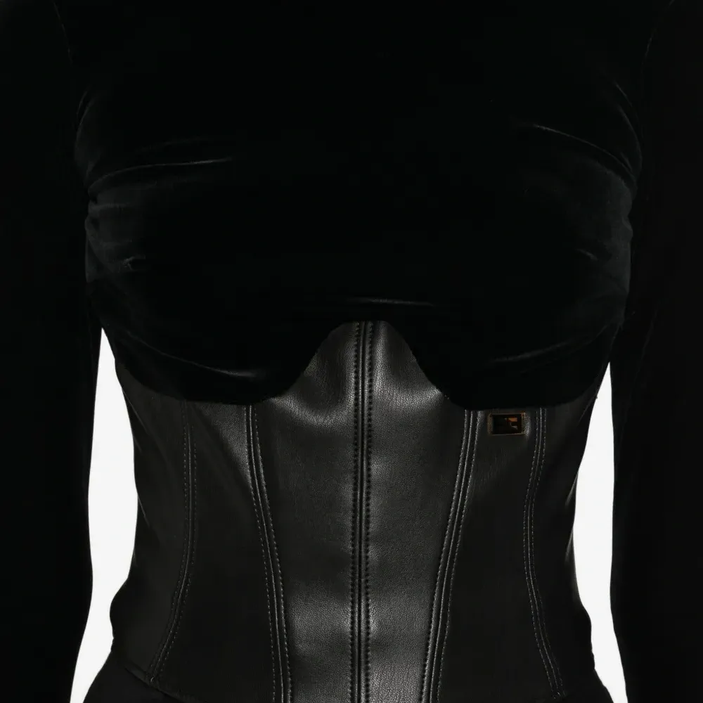 Бархатный топ-корсет