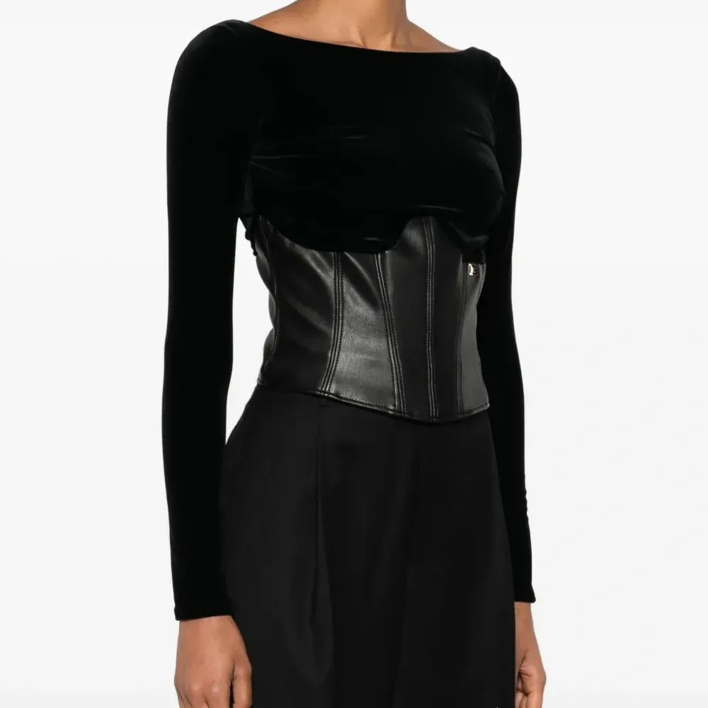 Бархатный топ-корсет