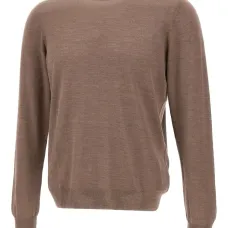 Свитер с круглым вырезом в рубчик