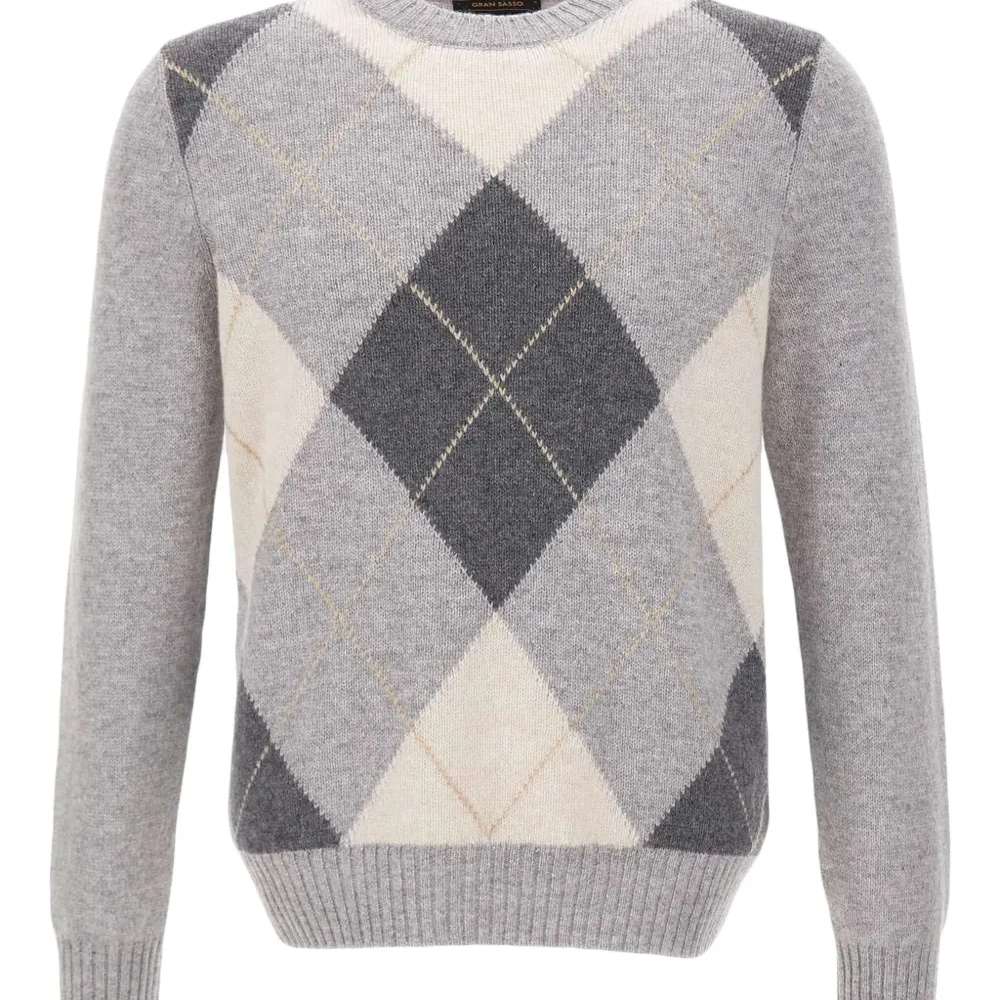 Шерстяной свитер с узором аргайл