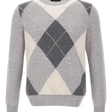Шерстяной свитер с узором аргайл