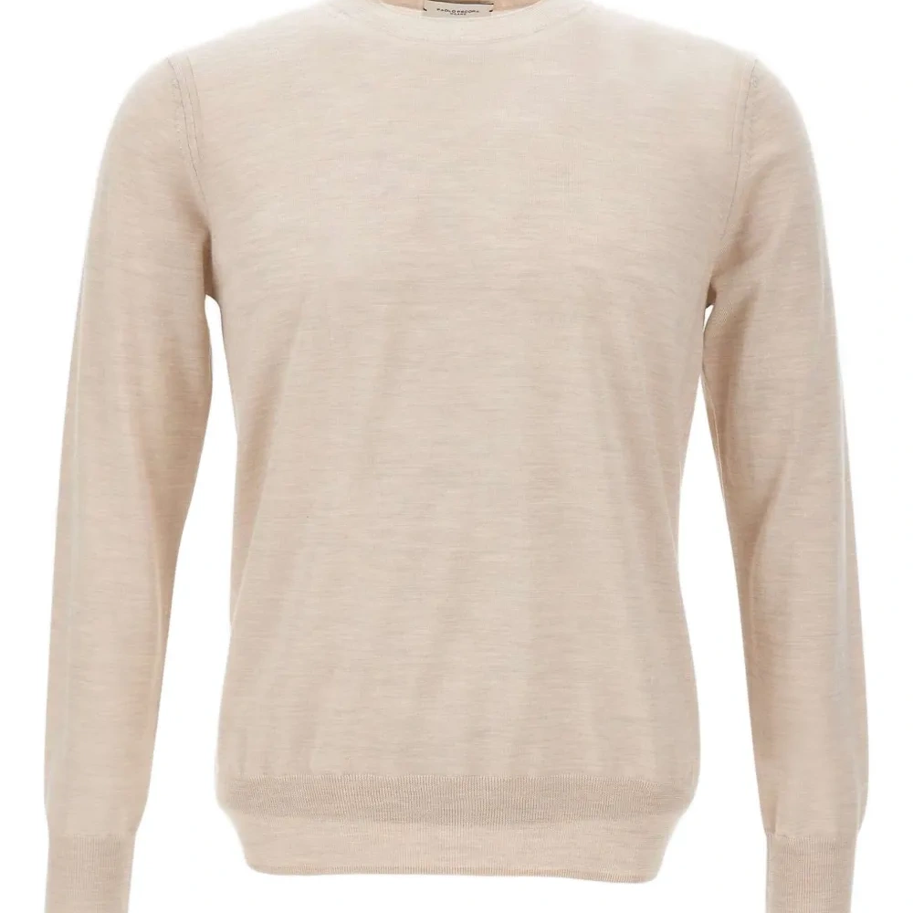 Свитер с круглым вырезом и манжетами в рубчик