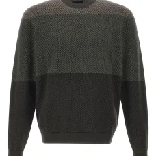 Шерстяной свитер с узором в ромб