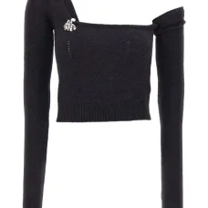 Декорированный свитер на одно плечо Декорированный свитер на одно плечо