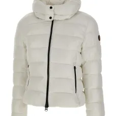 Стеганый пуховик с капюшоном