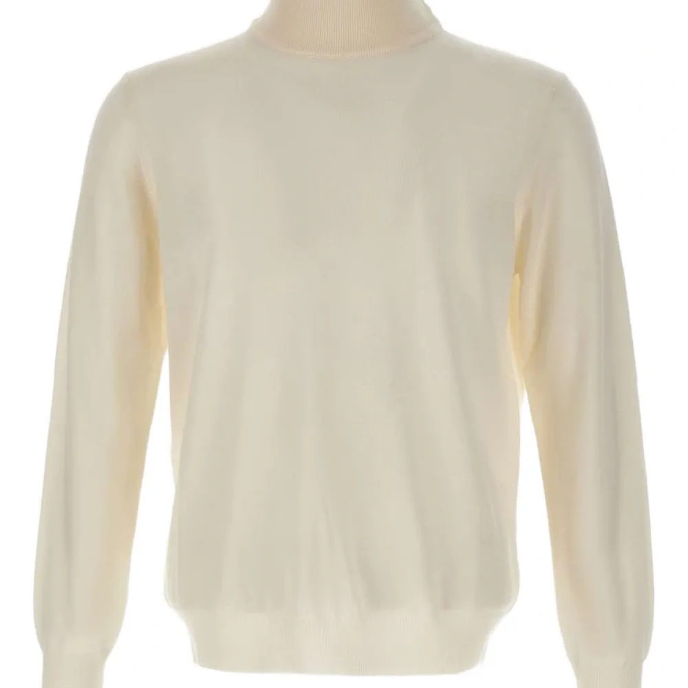 Свитер с высоким воротником и манжетами в рубчик