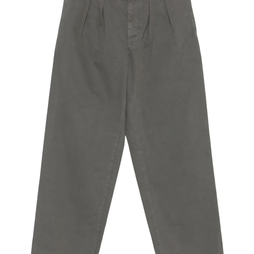 Брюки прямого кроя со складками