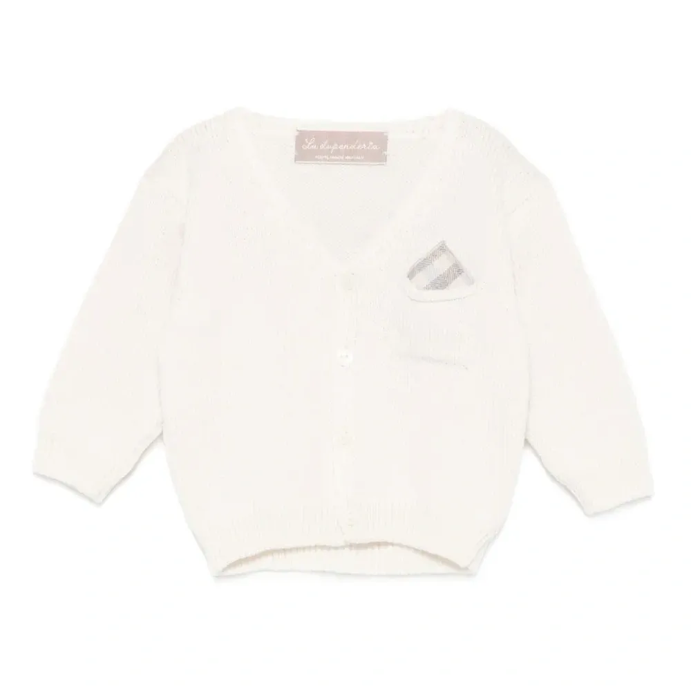 Кардиган с клетчатым карманом