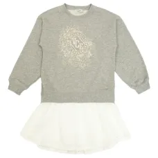 Платье с люверсами и вышивкой