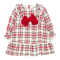 Клетчатое платье с кружевом