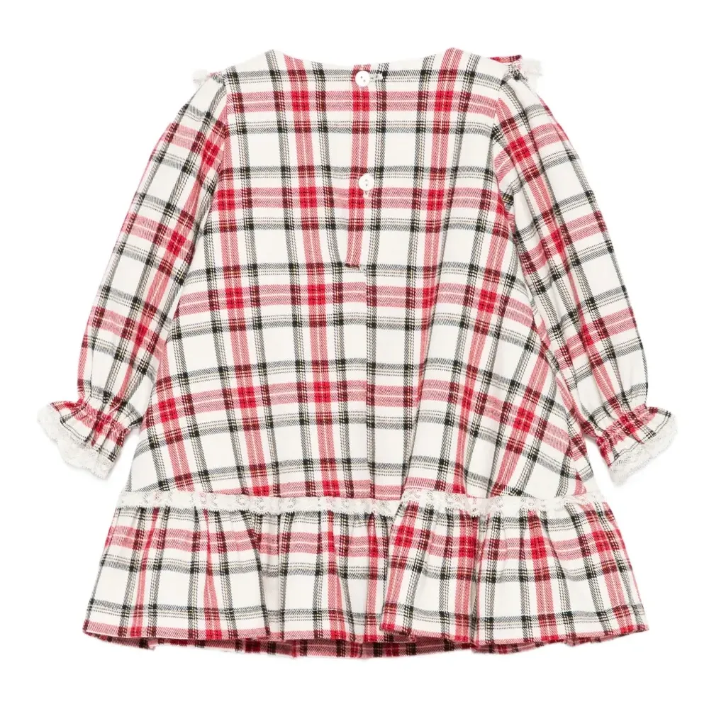 Клетчатое платье с кружевом Клетчатое платье с кружевом