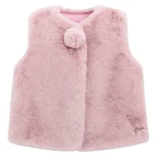 Жилет из искусственного меха с помпонами