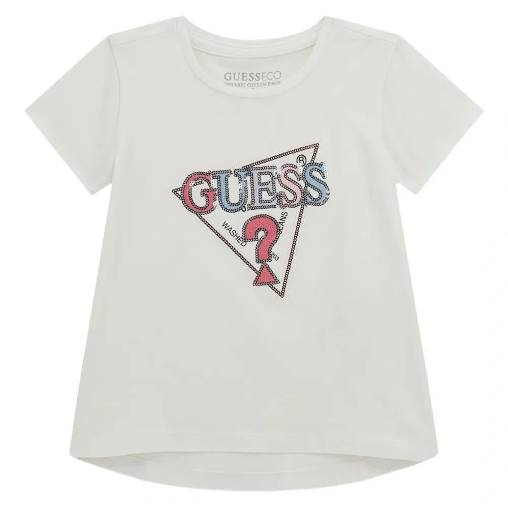 Футболка с пайетками и логотипом