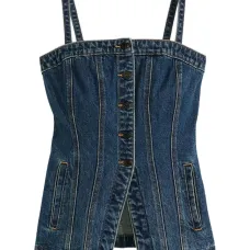 Джинсовый топ на пуговицах