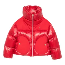 Стеганый пуховик с высоким воротником Стеганый пуховик с высоким воротником