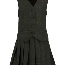 Платье без рукавов со складками