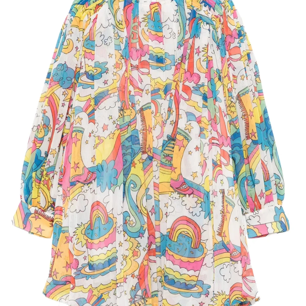 Плиссированное платье с принтом