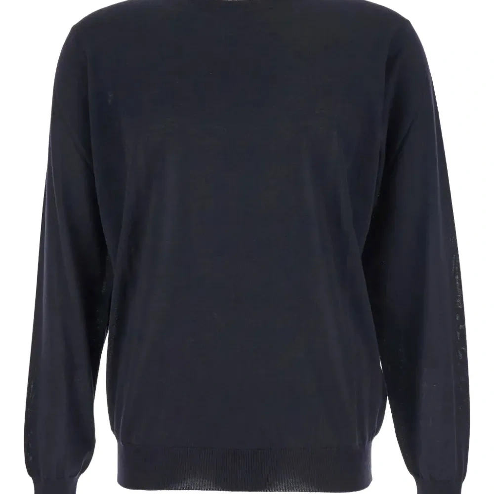 Свитер с круглым вырезом и подолом в рубчик