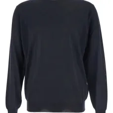 Свитер с круглым вырезом и подолом в рубчик