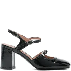 Кожаные туфли на каблуке