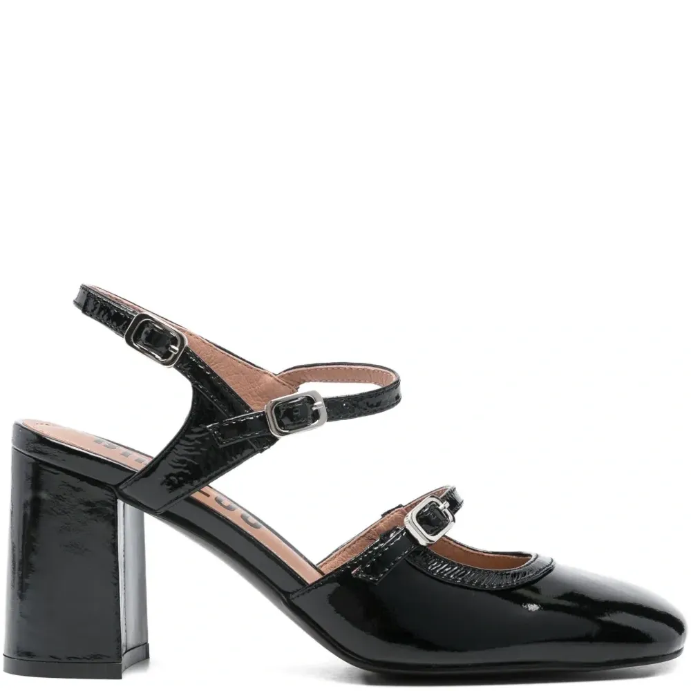 Кожаные туфли на каблуке