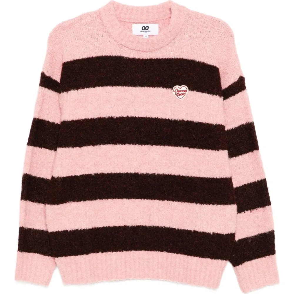 Джемпер в полоску с вышитым логотипом