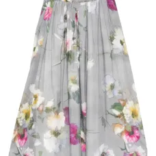 Миди-юбка с цветочным принтом и сборками