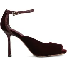 Босоножки с открытым носком и ремешком на щиколотке, каблук 90 мм