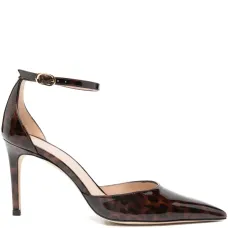 Туфли с ремешком на щиколотке и леопардовым принтом