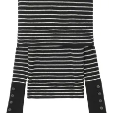 Полосатый свитер с открытыми плечами Полосатый свитер с открытыми плечами