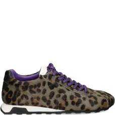 Кроссовки на шнуровке с леопардовым принтом Кроссовки на шнуровке с леопардовым принтом