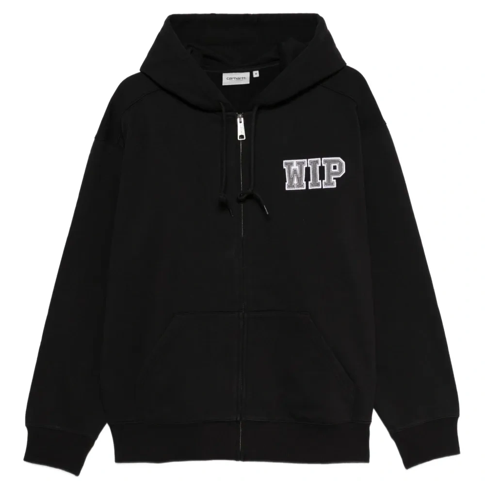 Худи на молнии с вышитым логотипом