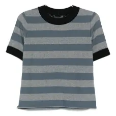 Полосатая трикотажная футболка с короткими рукавами
