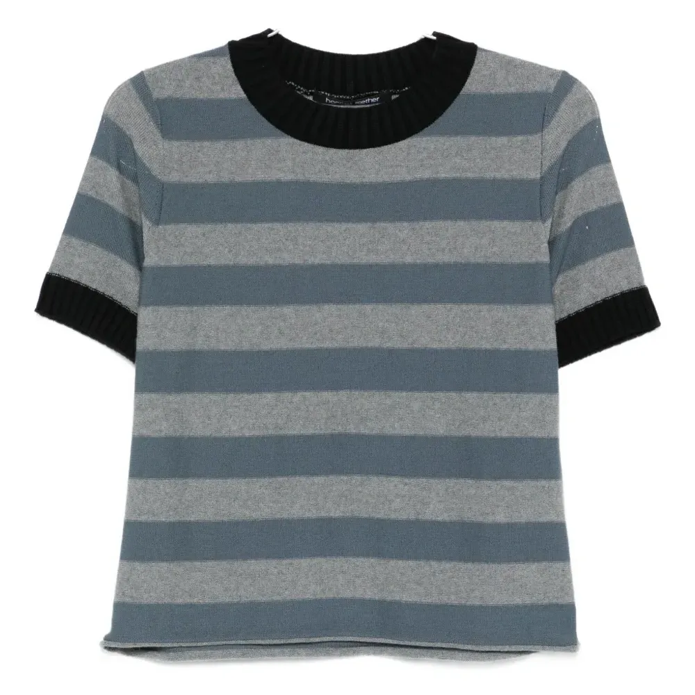Полосатая трикотажная футболка с короткими рукавами