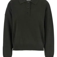 Шерстяная рубашка поло с заостренным воротником