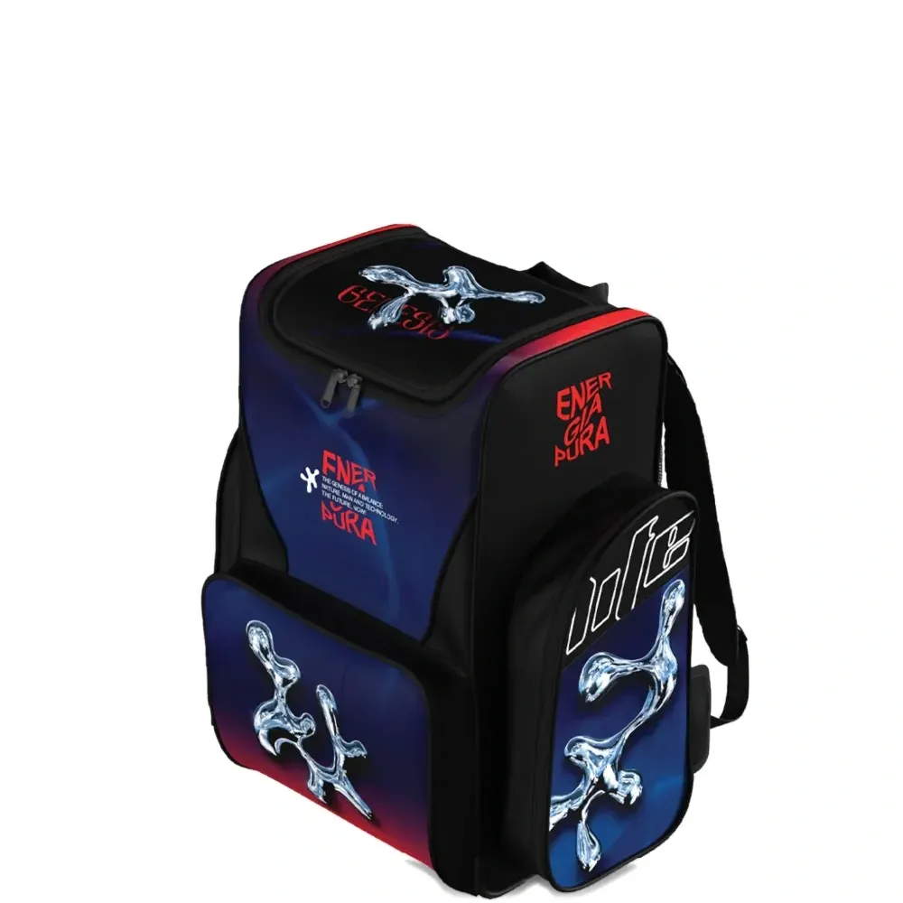 Рюкзак с принтом в виде жидких разводов и двойной молнией