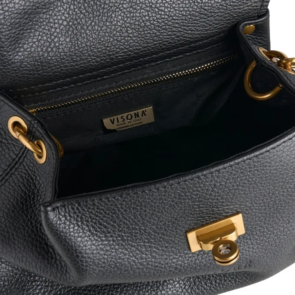 Кожаная сумка с поворотным замком