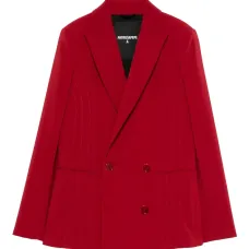 Двубортный пиджак с контрастными вставками