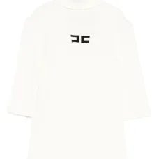 Топ с высоким воротником и вышитым логотипом