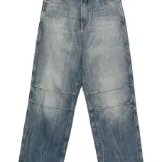 Джинсы с эффектом выцветания и вставками Джинсы с эффектом выцветания и вставками