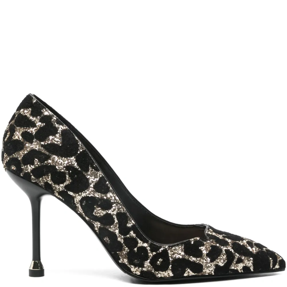 Туфли с леопардовым принтом и блестками
