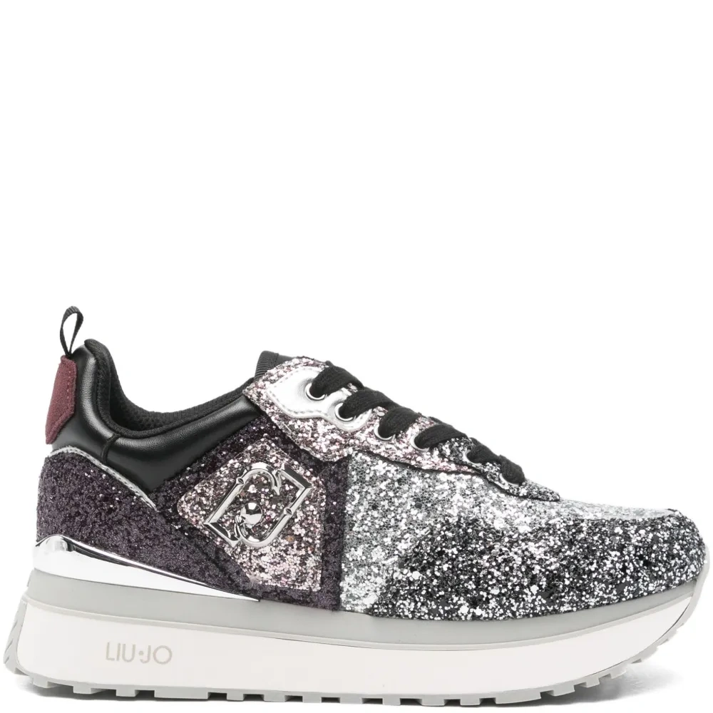 Кроссовки с блестками и логотипом