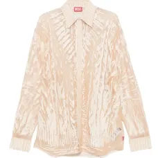 Блузка с длинными рукавами и абстрактным принтом