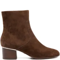 Замшевые ботильоны на квадратном каблуке