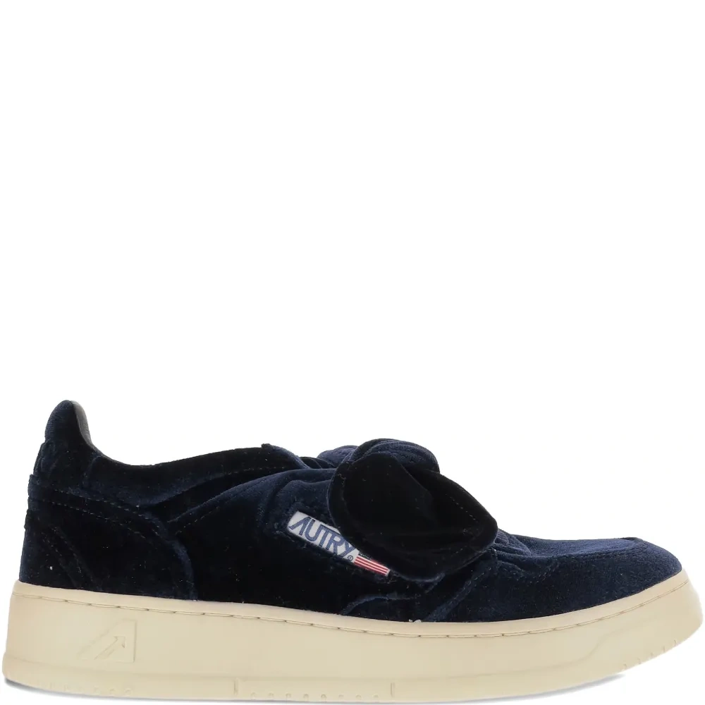 Вельветовые кеды с бантом (низкие)