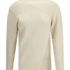 Асимметричный свитер с высоким воротником