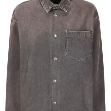 Джинсовая куртка-рубашка с накладным карманом Джинсовая куртка-рубашка с накладным карманом